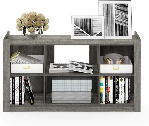 Miniatura 4 de Furinno - Estantería clásica para libros, estantes de almacenamiento, roble francés