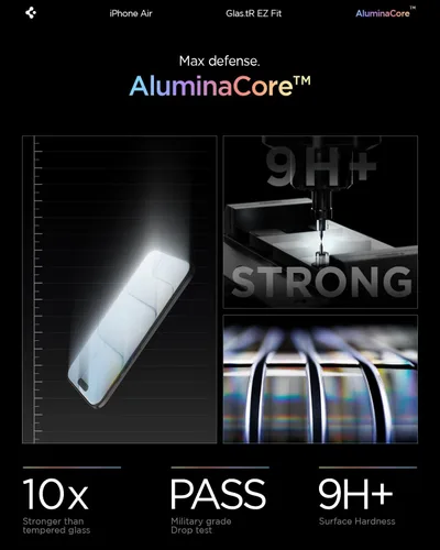 Miniatura 4 de Spigen AluminaCore - Protector de pantalla de vidrio templado [Glas.tR EZ Fit] diseñado para iPhone Air [Paquete de 2], dureza 9H+, durabilidad