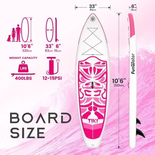 Miniatura 2 de FunWater Inflatable Ultra-Light Stand Up Paddle Board for All Skill Levels with Premium SUP Paddleboard Accessories,Non-Slip Comfort Deck for Youth