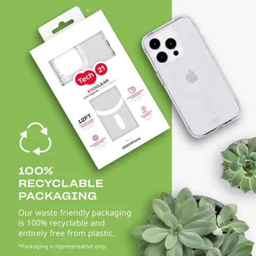Miniatura 2 de Tech21 Evo - Funda transparente para iPhone 15 Pro, compatible con MagSafe, funda de protección contra impactos, transparente