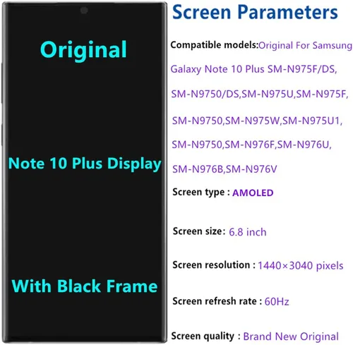Miniatura 2 de Pantalla AMOLED original de 6.8 pulgadas para Samsung Galaxy NOTE10 Plus SM-N975U SM-N975U1 SM-N975W SM-N976U Reemplazo de pantalla Note 10 Plus 5G