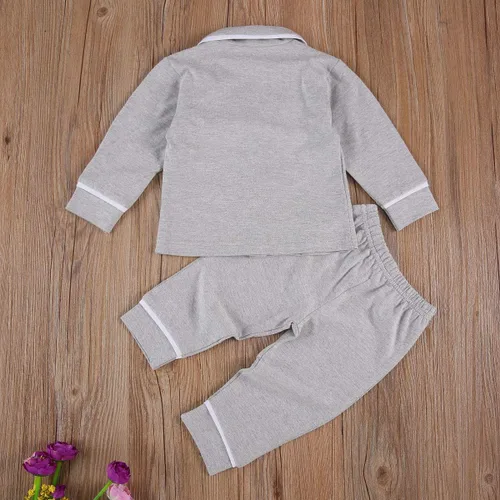 Miniatura 111 de Conjunto de pijama de manga larga con botones para niña pequeña, conjunto de ropa de dormir
