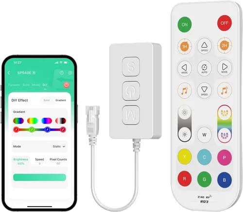 Miniatura 8 de PAUTIX Controlador de música LED Bluetooth 12 en 1, controlador de color completo SP630E, control de aplicación iOS/Andriod compatible con casi