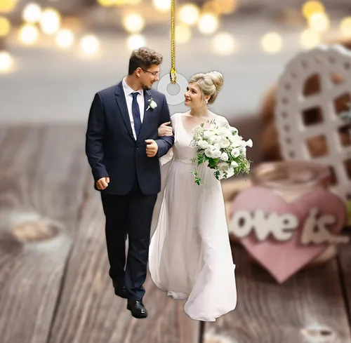 Miniatura 8 de Adorno fotográfico personalizado para árbol de Navidad 2D, adorno de Navidad personalizado con foto, regalos de Navidad para amigos familiares