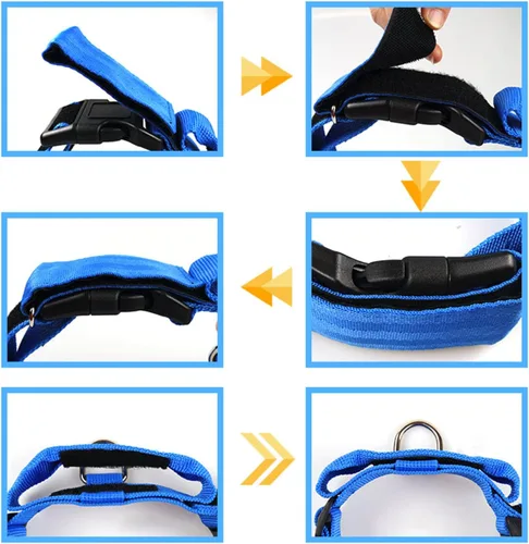 Miniatura 6 de 3 colores y 3 tamaños: collar táctico para perro de servicio K.9, collar básico ajustable de nailon con parche reflectante para perros pequeños