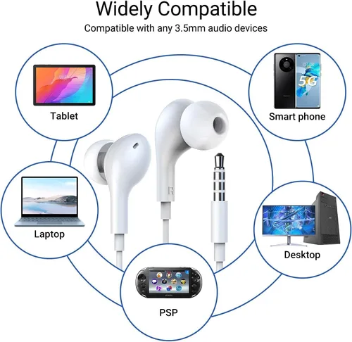 Miniatura 4 de Auriculares intrauditivos con cable magnético con micrófono para Samsung Galaxy A03s A12 A13 A53 A52 A32 A21 A51 S10 S9 Plus Note 9 BLU LG Phone