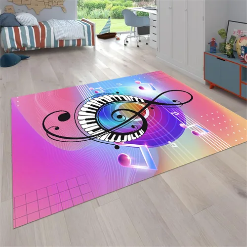Miniatura 19 de Alfombra de guitarra, 3 x 4 pies, alfombra de guitarra eléctrica, para interiores, antideslizante, reducción de ruido, lavable a máquina, alfombra