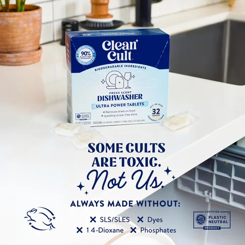 Miniatura 4 de Cleancult Ultra Power - Cápsulas de detergente para lavavajillas para un brillo ultrabrillante sin manchas, todo en uno, sin desperdicio