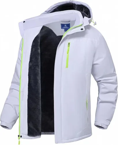 Miniatura 10 de SPOSULEI - Chaquetas de esquí para hombre con capucha, chaquetas de snowboard, impermeables, forro de vellón, abrigos con bolsillos múltiples
