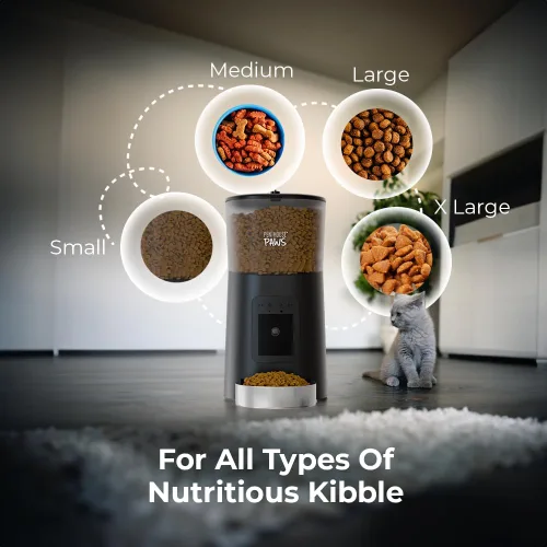Miniatura 9 de Penthouse Paws Comedero automático inteligente HD para mascotas, capacidad de alimentos secos de 6 L, cámara de 1080p, audio de 2 vías, comidas