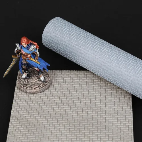 Miniatura 16 de Rodillo de textura única para esculpir arcilla y polímero, juego de mesa perfecto para construir terrenos, juego de mesa S412A ladrillo pequeño