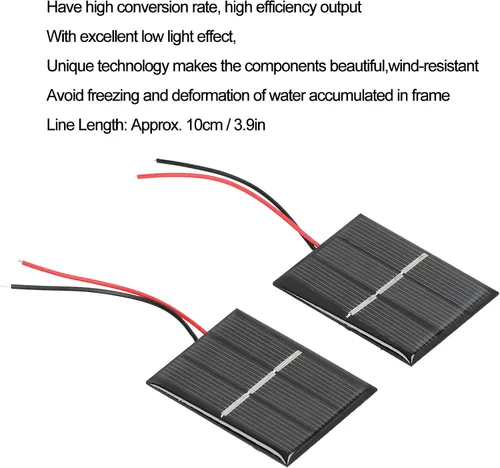 Miniatura 4 de Mini paneles solares, polisilicio micro mini pegamento energía células solares 0.4W 1.5V 1.693x2.165 in Kit de células solares módulo de panel solar