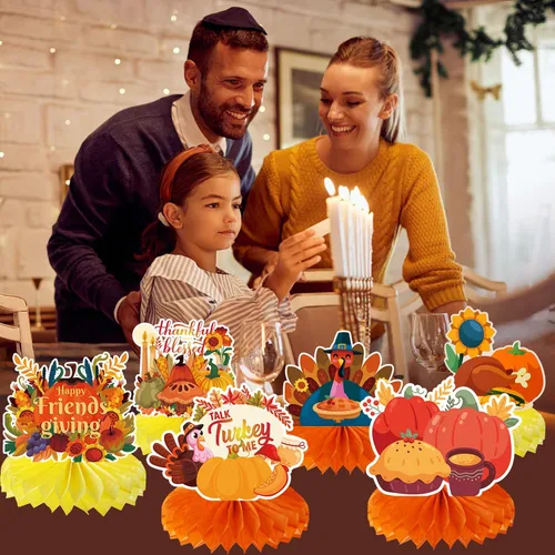 Miniatura 30 de 9 piezas de decoración de centro de mesa de otoño, decoración de mesa para fiesta de otoño, centro de mesa de Acción de Gracias, centro de mesa