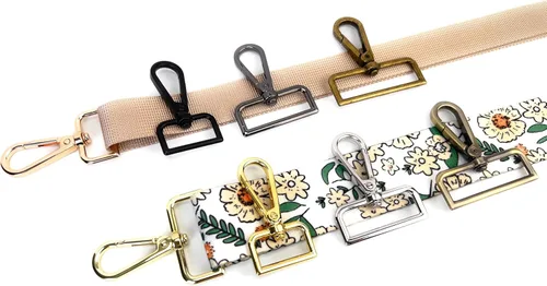 Miniatura 5 de 10 piezas de cierre giratorio de langosta con anillo en D, ganchos de presión para puerta de empuje, clips de gatillo para bolso y llavero Bronce