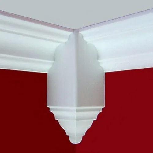 À LA MAISON CEILINGS CM-ICB Moldeo de corona interior bloque de esquina mediano – 3.5 x 3.5 x 11.25 pulgadas, color blanco, paquete de 4