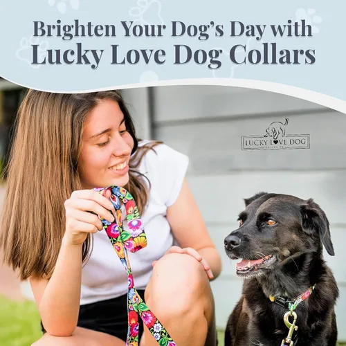 Miniatura 8 de Lucky Love Dog - Collar para perras pequeñas, diseño Blackbird de estampado alegre con flores de primavera y verano, talla XS