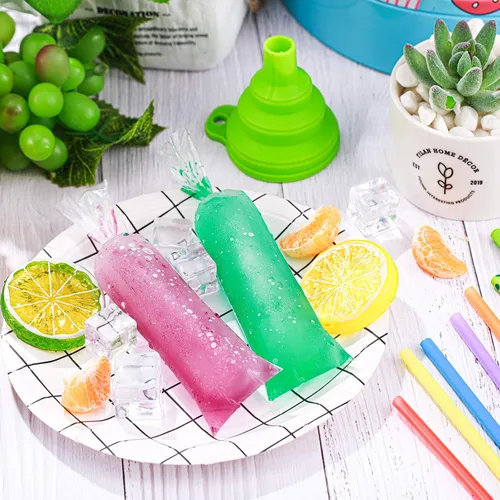 Miniatura 5 de Patelai 200 bolsas de helado de 2 x 8 pulgadas para bolis de hielo mexicanas para helados, bolsas para hacer dulces, helados