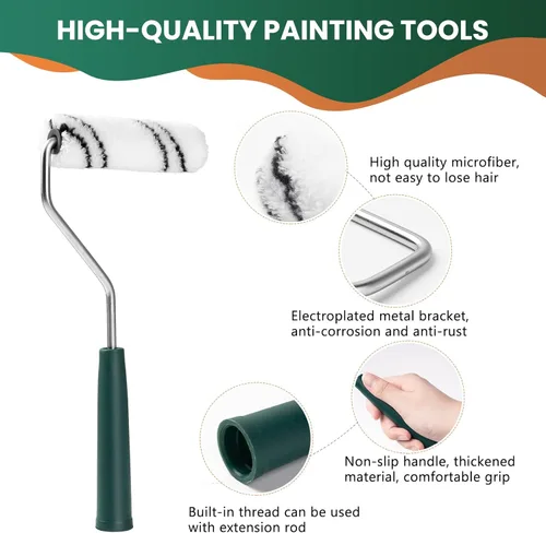 Miniatura 5 de Cubiertas de rodillo de pintura de microfibra CoatPro Twools, paquete de 24 cubiertas de rodillo de pintura de 4 pulgadas (3/8 pulgadas de napa)