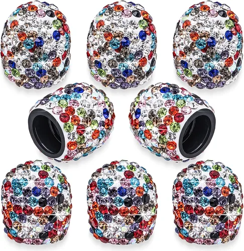 Miniatura 33 de 8 PCS Tapas de Válvula de Vástago de Neumático con Diamantes de Cristal Brillante, Tapas de Válvula de Neumático de Coche a Prueba de Polvo Blanco