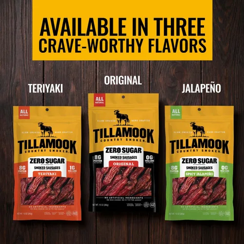 Miniatura 6 de Tillamook Country Smoker Zero Sugar Original Keto Friendly Salchichas ahumadas, 10 onzas (paquete de 2)
