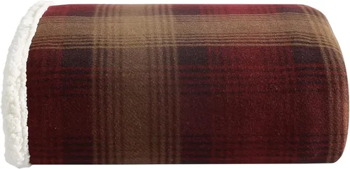Eddie Bauer - Manta, ropa de cama reversible de sherpa súper suave y forro polar cepillado, mantas ideales para sofá, diseño de hogar a cuadros