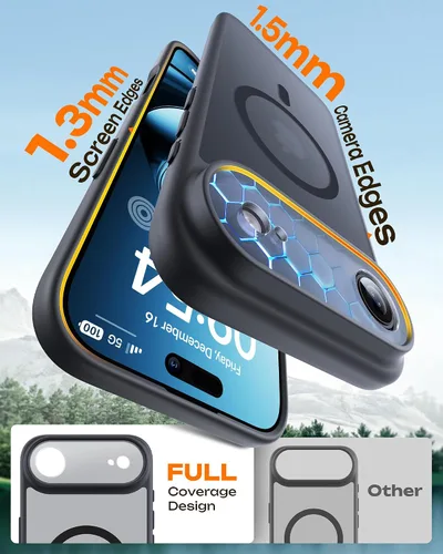Miniatura 39 de TOCOL Funda para iPhone 11, compatible con Magsafe, protección completa de cámara, imanes integrados, protección contra caídas, funda translúcida
