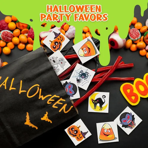 Miniatura 4 de ArtCreativity Tatuajes temporales de Halloween para niños, paquete de 144-2 pulgadas, no tóxicas, calcomanías para niños y niñas, lo mejor