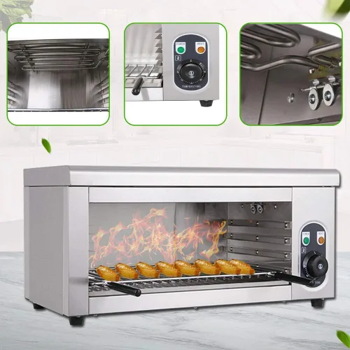Miniatura 7 de TFCFL Salamander - Parrilla para encimera, 2000 W, triturador de queso eléctrico de 2000 W, asador de queso montado en la pared, encimera