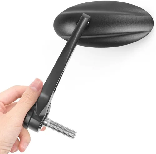 Miniatura 13 de KiWAV Espejos de extremo de barra de motocicleta ultra negro compatible con manillar roscado M6