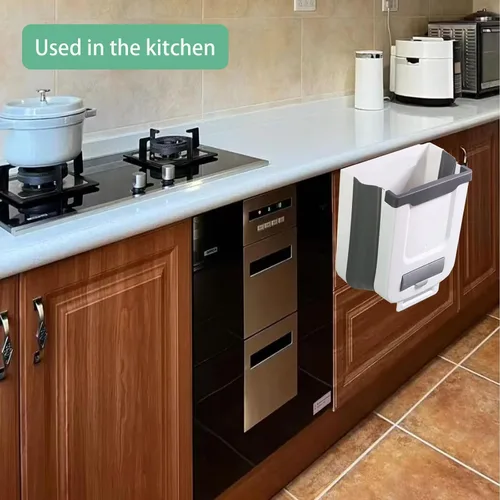 Miniatura 2 de Viene con un contenedor de compostaje que contiene 20 bolsas de basura, botes de basura plegables para cocina y baño, adecuado para automóviles