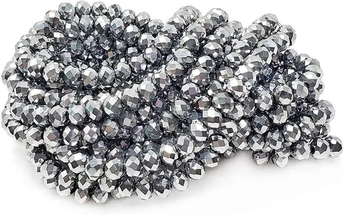Miniatura 70 de Cuentas de vidrio Rondelle de 0.079 in para hacer joyas, cuentas espaciadoras de Briolette Crytal facetadas para pulseras, collares, aretes