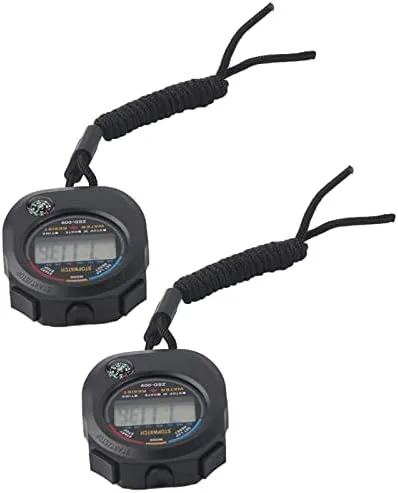 Miniatura 9 de Cronómetro digital LCD, paquete de 2, temporizador deportivo con calendario y pantalla de alarma para carreras, correr, nadar