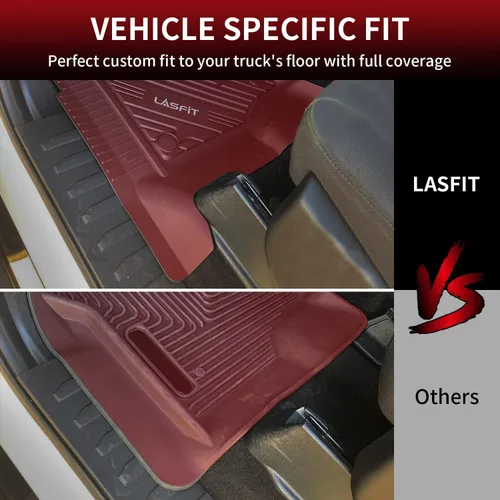 Miniatura 6 de LASFIT Alfombrillas delanteras para Ford F-150 2015-2026 F150 Lightning 2022-2025 SuperCrew & Super Cab Alfombra para todo tipo de clima, tapetes