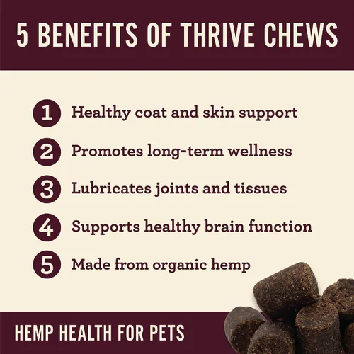 Miniatura 5 de Hemp Well Thrive Cat Soft Chews - 60 unidades, suplemento diario para la salud general, apoya la cadera, las articulaciones, la salud del corazón