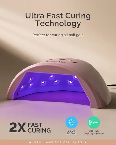 Miniatura 3 de MelodySusie Lámpara de uñas LED UV compacta y avanzada, secadora de uñas P-Plus30F con 3 temporizadores y sensor inteligente que cura todos los Rosa