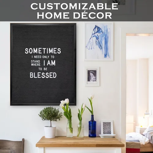 Miniatura 6 de Tablero de letras de fieltro negro en marco negro de 24 x 30 pulgadas con letras doradas, tablero de fieltro grande para el regreso a clases