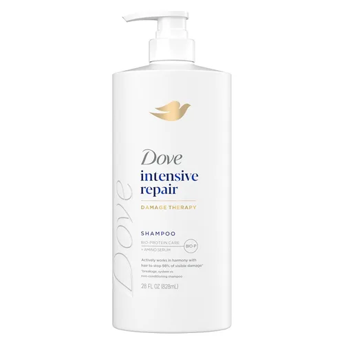 Dove Champú de Reparación Intensiva para Cabello Dañado con Tecnología de Cuidado de Bio-Proteínas y Suero Amino 28 Fl Oz