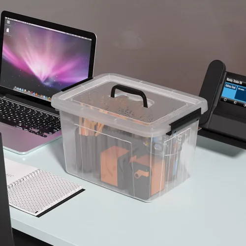 Miniatura 5 de Jekiyo Cajas de plástico con cierre de 12 cuartos de galón, contenedores de almacenamiento transparentes con tapas, paquete de 6