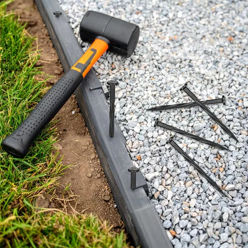 Miniatura 7 de Paquete de 150 estacas de anclaje de plástico para paisaje, estacas de 6 pulgadas para barrera, bordes de pavimentación, césped artificial, cercado