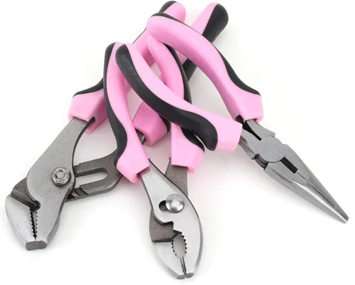 Miniatura 3 de FASTPRO Juego de herramientas rosa, 220 piezas Lady's Home Repairing Tool Kit con 12 pulgadas de ancho boca abierta bolsa de herramientas