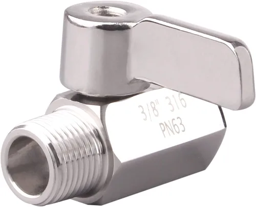 Miniatura 3 de DERNORD 3/8 pulgada inoxidable mini rosca macho SUS316 de la hembra x del NPT de la válvula de bola