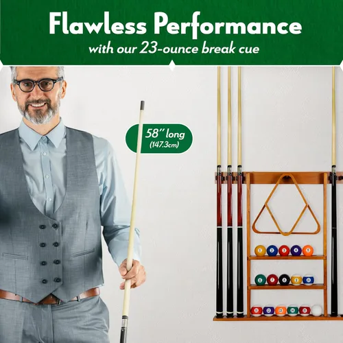Miniatura 4 de Palo corto para taco de billar - Palos de piscina de arce canadiense de madera dura para deportes de mesa de billar