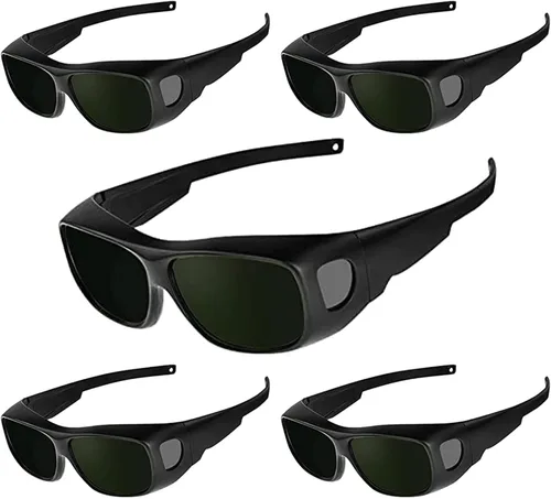 Miniatura 5 de Gafas de soldadura, lente de soldadura de seguridad envolvente, arañazos, protección UV, gafas protectoras de depilación láser No. 8 Verde oscuro