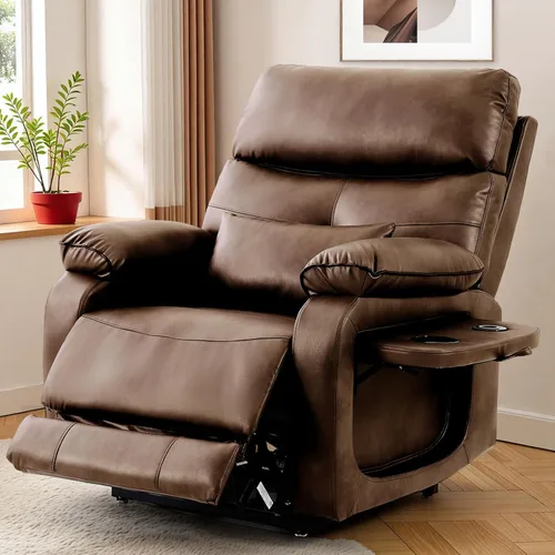 Miniatura 10 de Sillón reclinable eléctrico de doble motor para adultos y personas mayores, silla elevadora de posición infinita con calor y masaje, portavasos