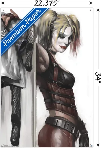 Miniatura 3 de Trends International DC Comics - Póster de pared de Harley Quinn, 14.725 x 22.375 pulgadas, paquete de póster premium y pasador de empuje