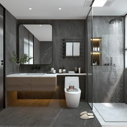 Miniatura 8 de ANDY STAR Espejo de baño negro para pared, espejo rectangular redondeado de 22 x 30 pulgadas, espejo de tocador de baño negro mate, espejo de pared