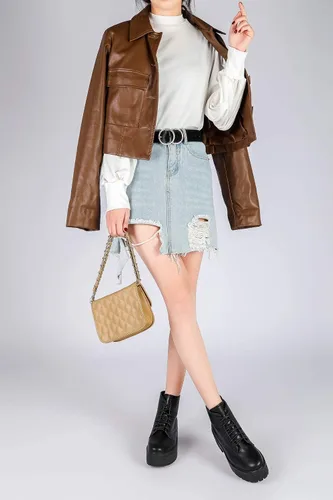 Miniatura 2 de Earnda Cinturón de piel sintética suave para mujer, para usar con jeans o vestido