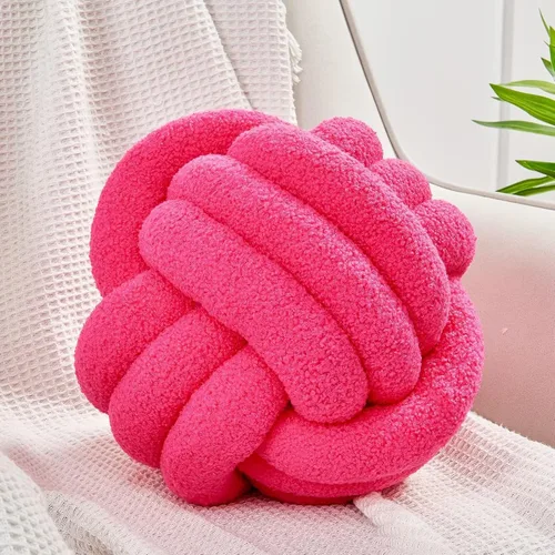 Miniatura 29 de Uvvyui Bola de Almohada con Nudo, Almohadas Decorativas Suaves para el Hogar, Almohada Redonda de Tiro, Almohada de Felpa Anudada Hecha a Mano