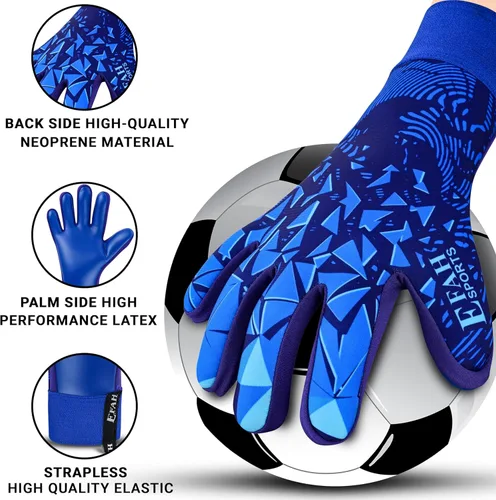 Miniatura 2 de Guantes de portero de fútbol para niños, jóvenes y adultos profesionales con palmas de protección y agarre reforzado