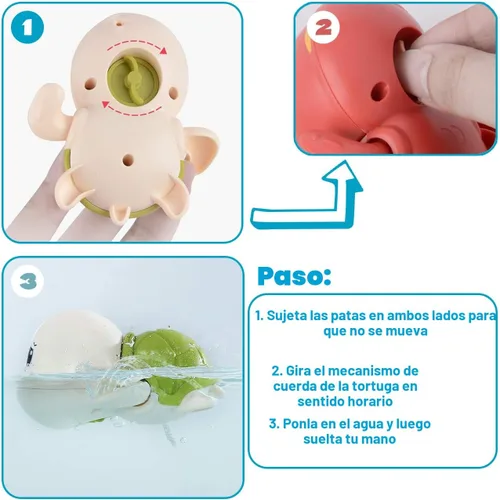 Miniatura 3 de SEPHIX Juguetes de Baño para Niños Pequeños de 1 a 3 años, Lindos Juguetes de Tortuga Nadadora para Niños de 1 a 2 años, Juguetes de Piscina